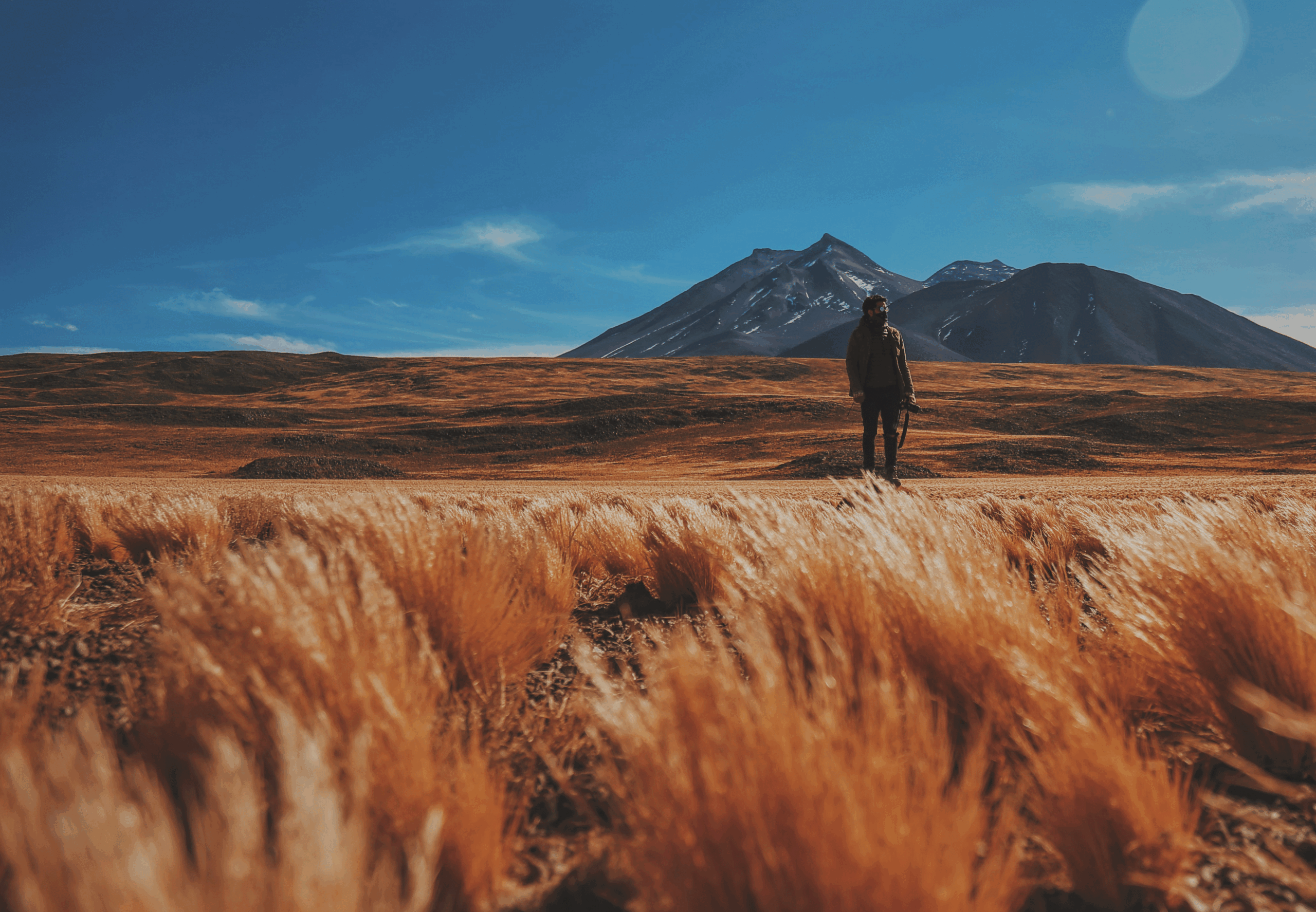 man exploring the world